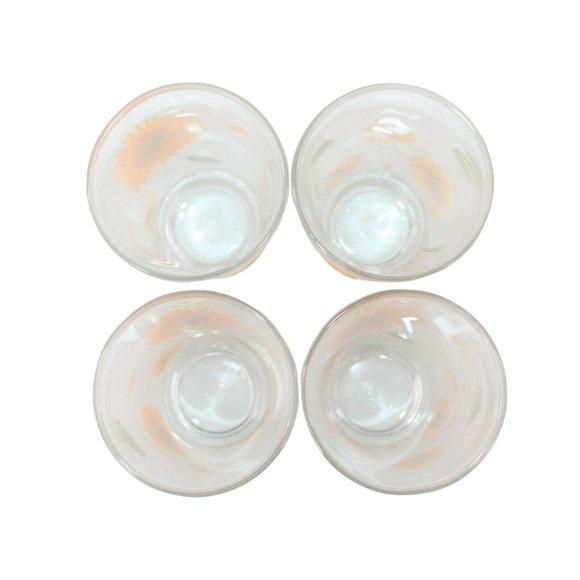 Set 4 Vintage Federal Frosted Glass Sunflower Juice Drinking Glasses MCM Lot - Picture 3 of 9
